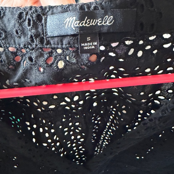Madewell Black Eyelet Button-Front Blouse - Picture 2 of 3